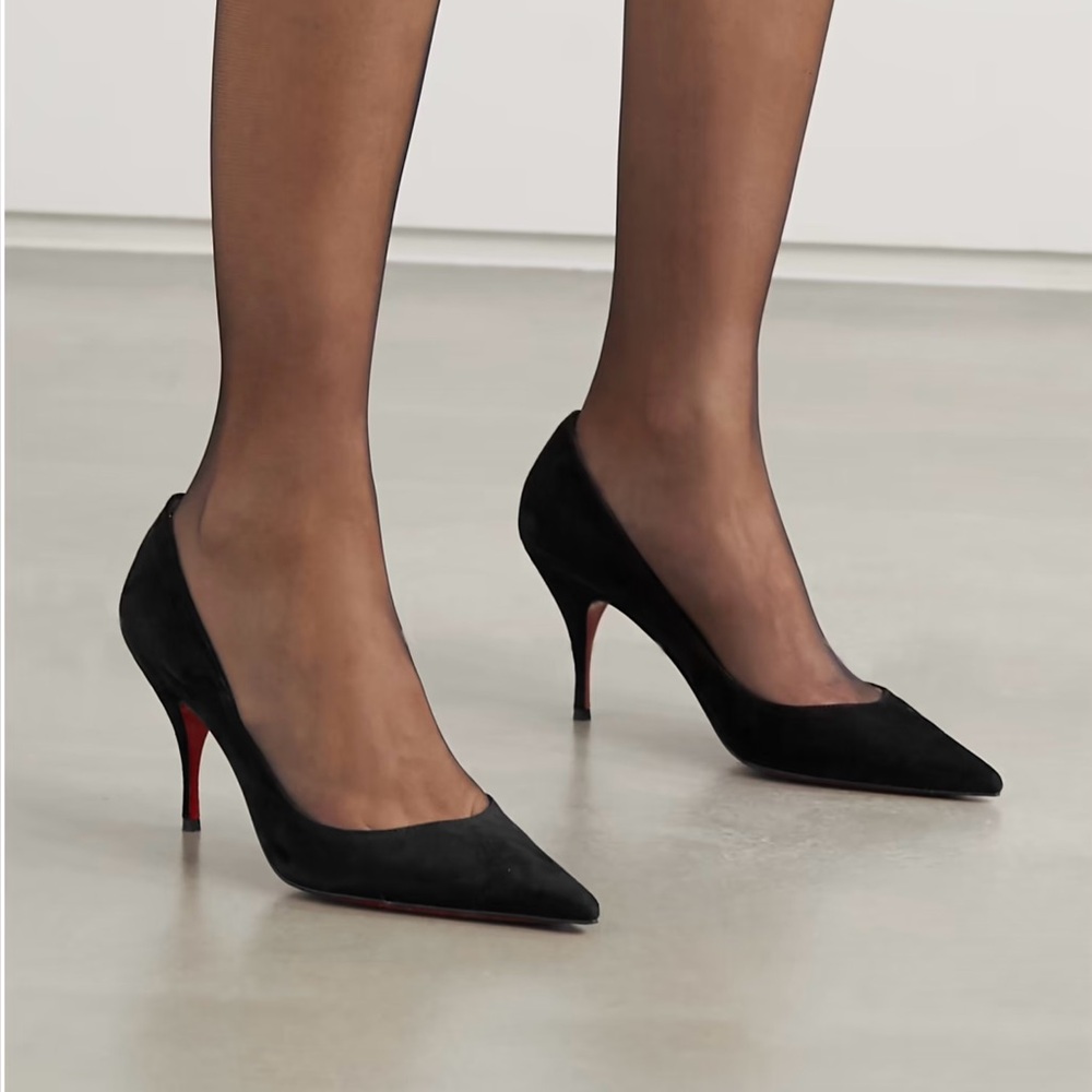 Christian Louboutin Clare 80 Black Suede Heels Size 40